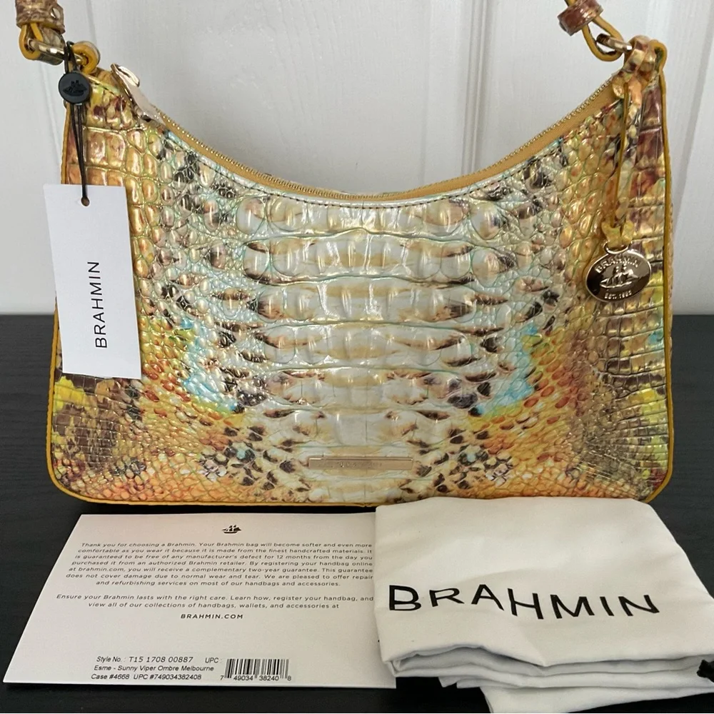 NWT Brahmin Esme Sunny Viper Ombre Melbourne - Picture 1 of 7